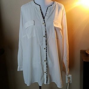 Cream long sleeve blouse